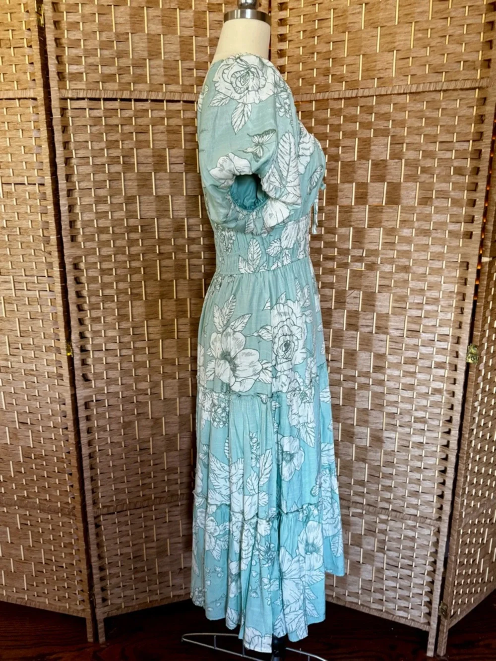 NWT Trixxi puff sleeve midi milkmaid dress S (junior’s) - Picture 5 of 15